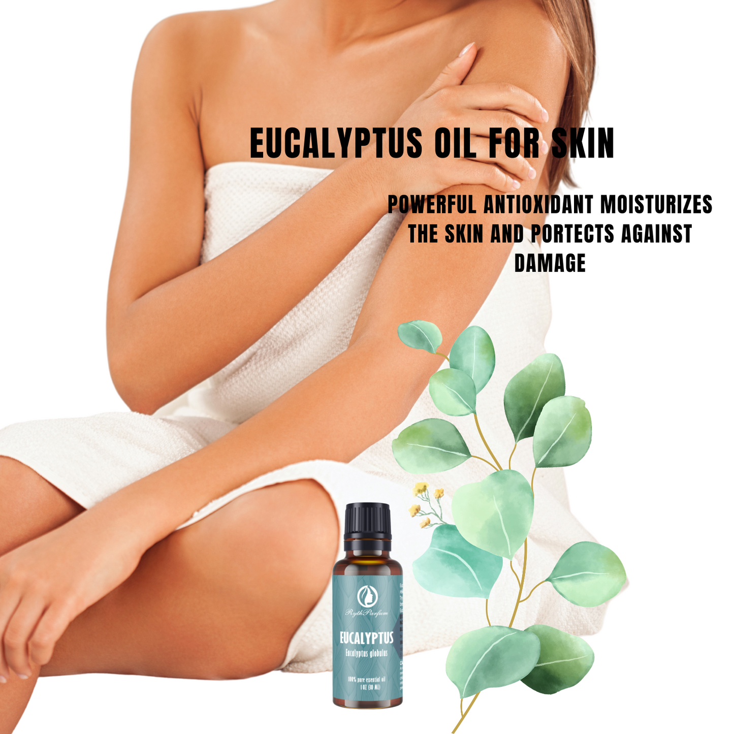 RythParfum Eucalyptus Oil (3PACK of 1oz) with 3 DROPPERS| 100% Pure Natural Oil with European Droppers for Diffuser,Humidifier,Aromatherapy|American Dropper for Skin,Hair,Scalp, Massage,Sinus,Cold,DIY